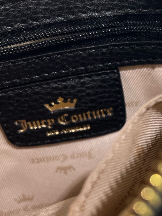 Juicy Couture Handbags - Juicy Couture Black Leather Pouch with Gold Hardware